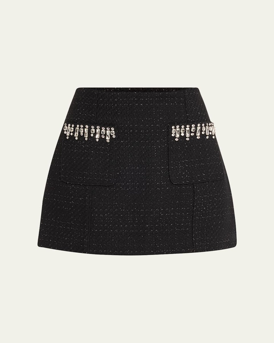 Randi Deco Border Tweed Mini Skirt